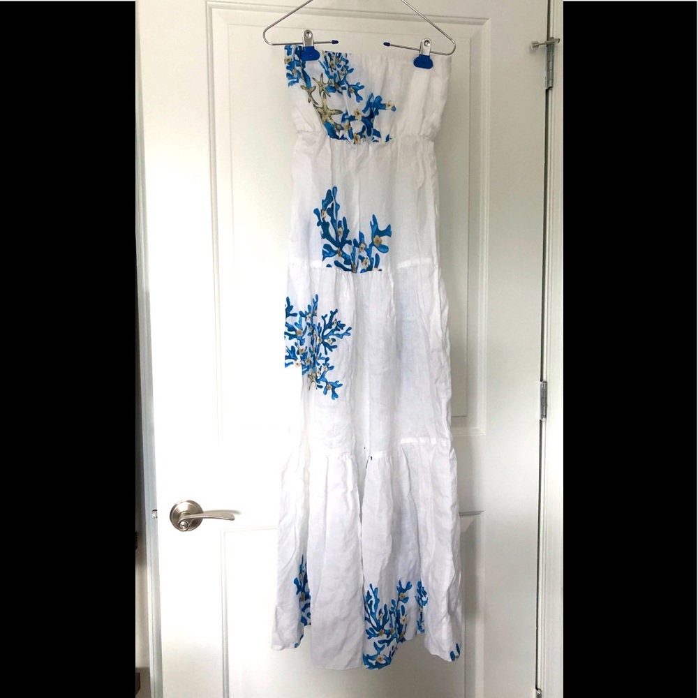 Cloli Strapless Linen Maxi Sundress from Italy, Size S